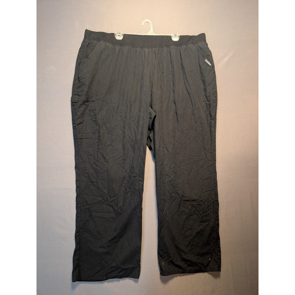 Cherokee Cargo Scrub Pants Womens 5XL Black Uniform Utility Wide Leg Pull On